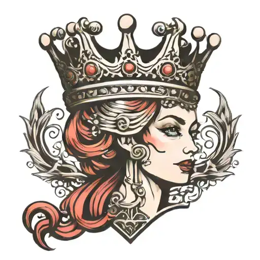 E with crowned queen crown tattoo design idea