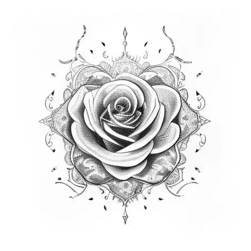 A caminhão with a vibrant and intricate Rosa dos ventos design tattoo design idea