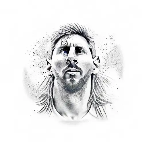 Electric guitar, messi, ball tattoo design idea