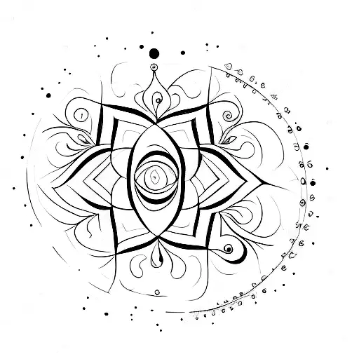 fibonacci sequence with stars tattoo design idea