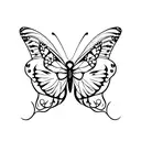 butterfly with rosemary tattoo design idea