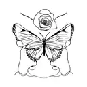 butterfly with rosemary tattoo design idea