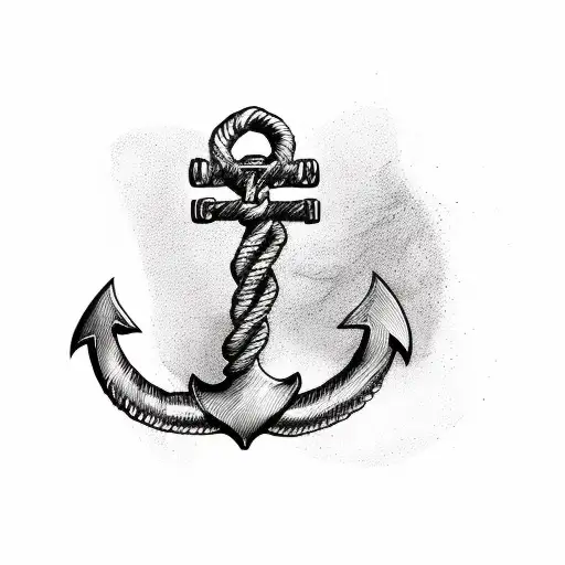 Anchor with rope  tattoo design idea
