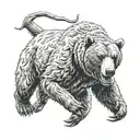 cowboy grizzly bear ripping through skin opening tattoo design idea
