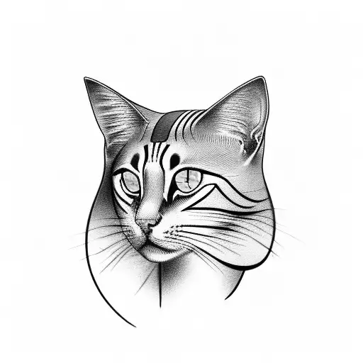 egyptian bastet goddess with baby  tattoo design idea