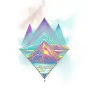 eevee evolutions in light pyramid tattoo design idea