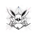 eevee evolutions in light pyramid tattoo design idea