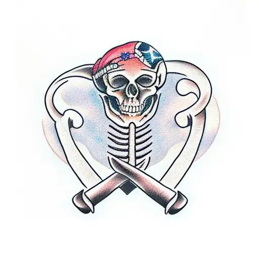 hand shake with one hand skeleton  tattoo design idea