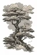 Japanese tree clouds  tattoo design idea