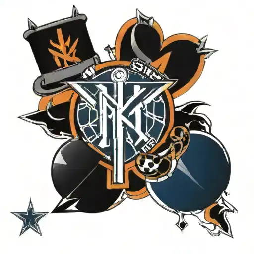logos of the Knicks, Yankees and Cowboys  tattoo design idea