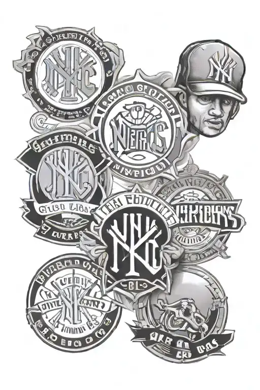 logos of the Knicks, Yankees and Cowboys  tattoo design idea