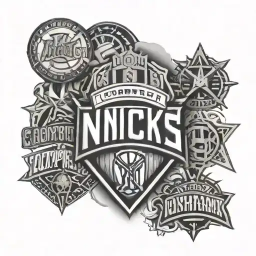logos of the Knicks, Yankees and Cowboys  tattoo design idea
