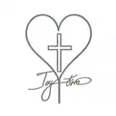 heart with cross and text of TY tattoo design idea