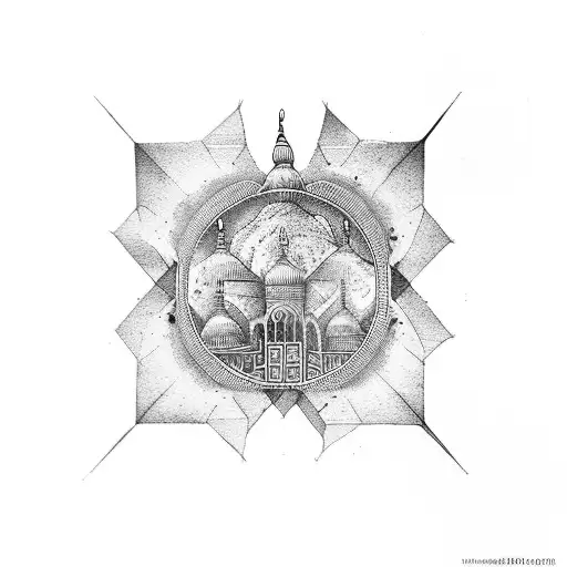 baghdad with arabic words tattoo design idea