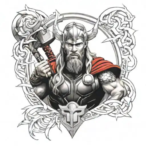 thor god tattoo design idea