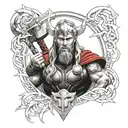 thor god tattoo design idea