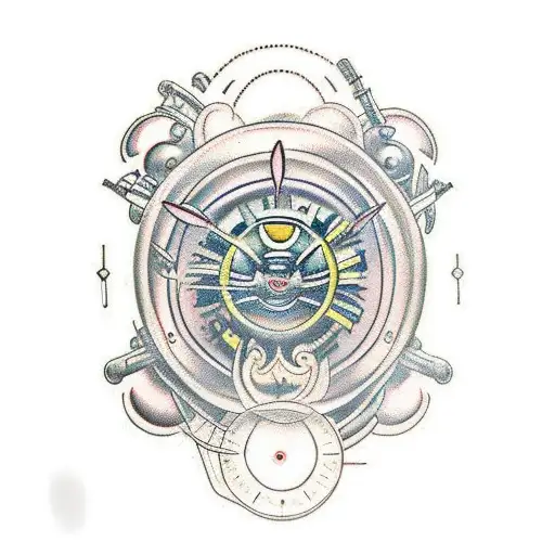 mechanical uroboros tattoo design idea