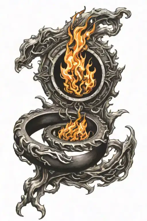 the fire ring tattoo design idea
