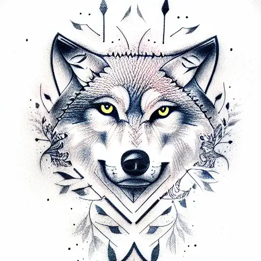 wolf, family, devotion, love tattoo design idea