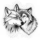 wolf, family, devotion, love tattoo design idea