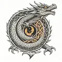 dragon ouroboros tattoo design idea