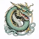 dragon ouroboros tattoo design idea