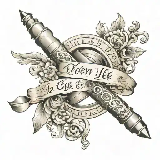 ancient roman scroll wrapped saying when i die ill go to heaven cause i spent my time in hell tattoo design idea