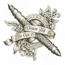 ancient roman scroll wrapped saying when i die ill go to heaven cause i spent my time in hell tattoo design idea