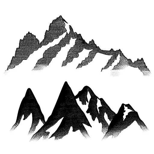 Wrap around around mountain range with thes mountains: Eiger, Monch, Jungfrau, Matterhorn, Mt. Rainier, Mt. Baker, Teton tattoo design idea