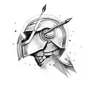 spartan head with arrow tattoo design idea