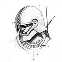 spartan head with arrow tattoo design idea