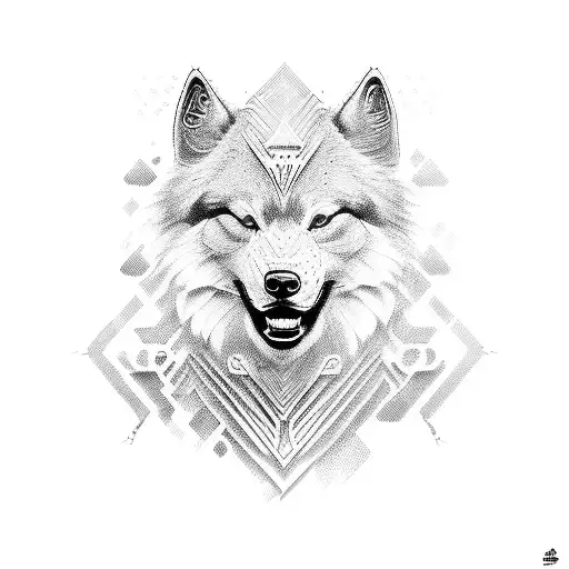 fenrir thin tattoo design idea