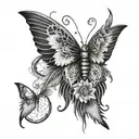 dreamcatcher butterflies fairy tattoo design idea