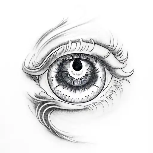 Aegishjalmur with 2 ravens and 1 arcane eye tattoo design idea