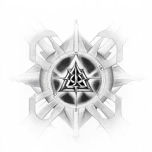 heartagram with jesus and satan tattoo design idea