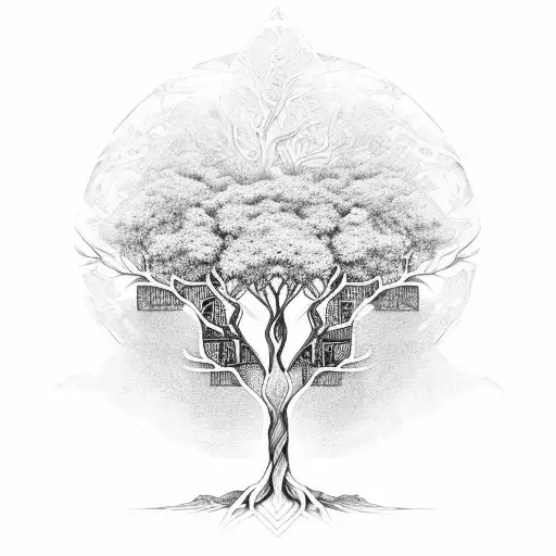 Tree of Life with the names Nova and Asher. tattoo design idea