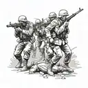 Anzac troops under fire surrounded tattoo design idea