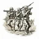 Anzac troops under fire surrounded tattoo design idea