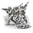 Anzac troops under fire surrounded tattoo design idea