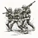 Anzac troops under fire surrounded tattoo design idea