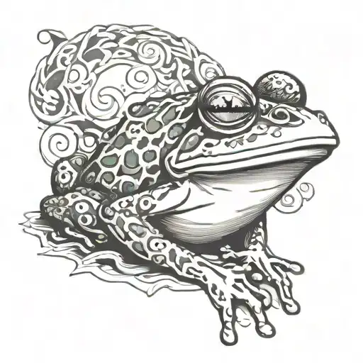 a frog smoking tattoo design idea