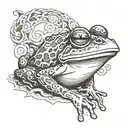 a frog smoking tattoo design idea