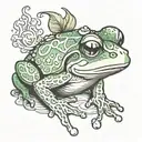 a frog smoking tattoo design idea