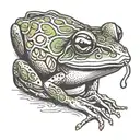 a frog smoking tattoo design idea
