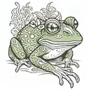 a frog smoking tattoo design idea