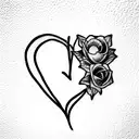 corazon flores tattoo design idea