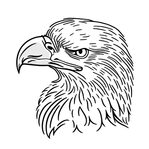 simple bald eagle with hot dog in talons tattoo design idea