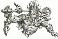 poseidon god tattoo design idea
