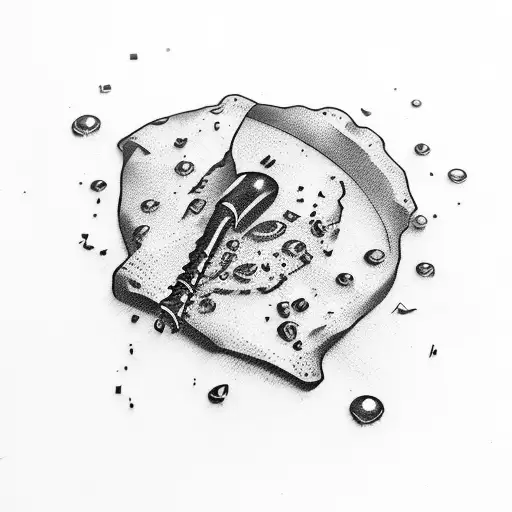 broken beer bottle tattoo design idea