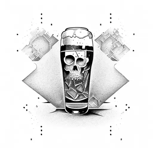 broken beer bottle tattoo design idea